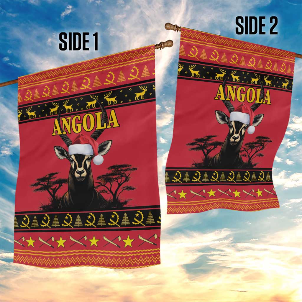 Angola Christmas Garden Flag Giant Sable Antelope Virtus Unita Fortior - Wonder Print Shop