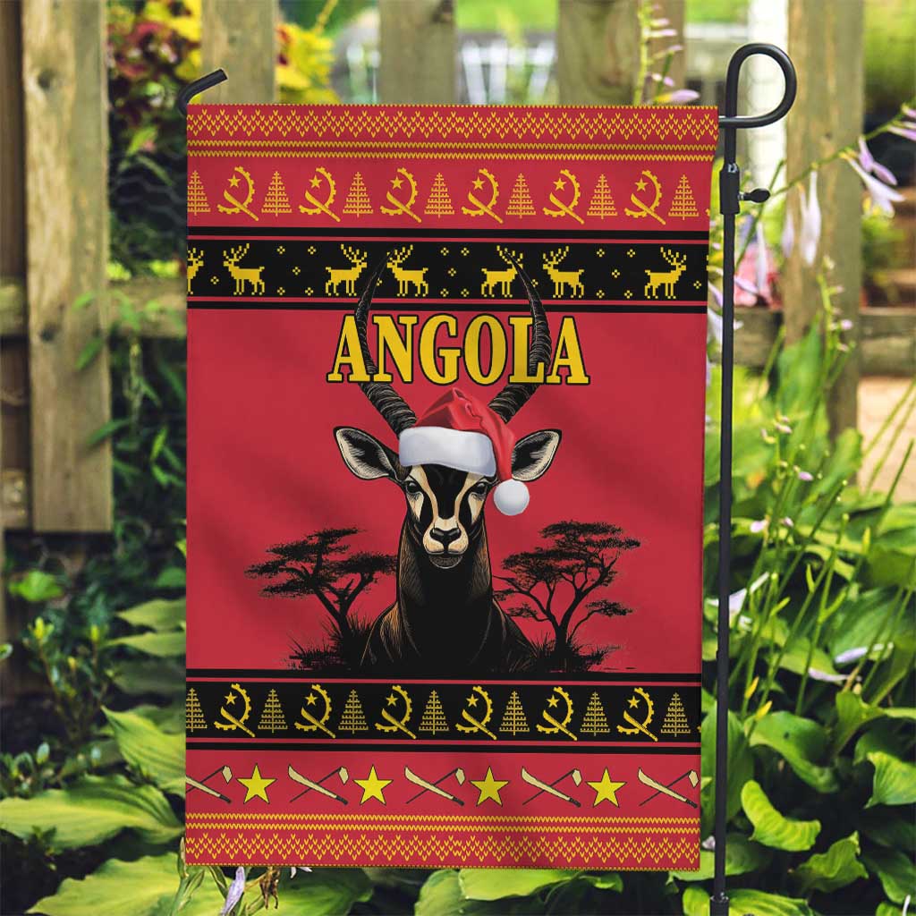 Angola Christmas Garden Flag Giant Sable Antelope Virtus Unita Fortior - Wonder Print Shop