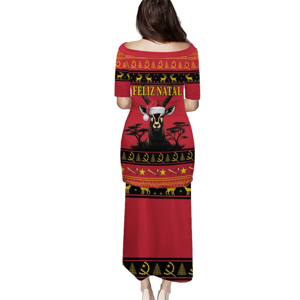Angola Christmas Puletasi Giant Sable Antelope Virtus Unita Fortior - Wonder Print Shop
