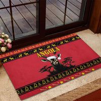 Angola Christmas Rubber Doormat Giant Sable Antelope Virtus Unita Fortior - Wonder Print Shop