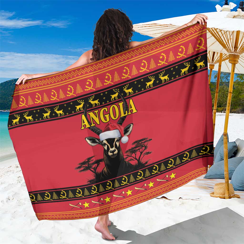 Angola Christmas Sarong Giant Sable Antelope Virtus Unita Fortior - Wonder Print Shop
