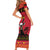 Angola Christmas Short Sleeve Bodycon Dress Giant Sable Antelope Virtus Unita Fortior - Wonder Print Shop