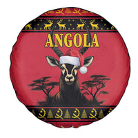 Angola Christmas Spare Tire Cover Giant Sable Antelope Virtus Unita Fortior - Wonder Print Shop