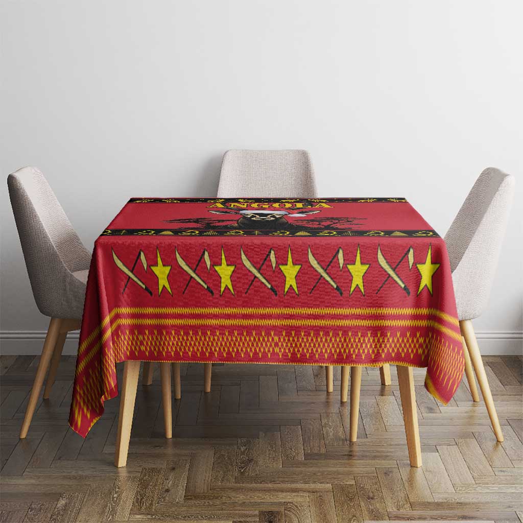 Angola Christmas Tablecloth Giant Sable Antelope Virtus Unita Fortior - Wonder Print Shop