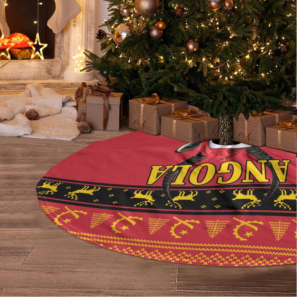 Angola Christmas Tree Skirt Giant Sable Antelope Virtus Unita Fortior - Wonder Print Shop