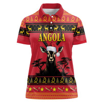 Angola Christmas Women Polo Shirt Giant Sable Antelope Virtus Unita Fortior - Wonder Print Shop