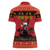 Angola Christmas Women Polo Shirt Giant Sable Antelope Virtus Unita Fortior - Wonder Print Shop