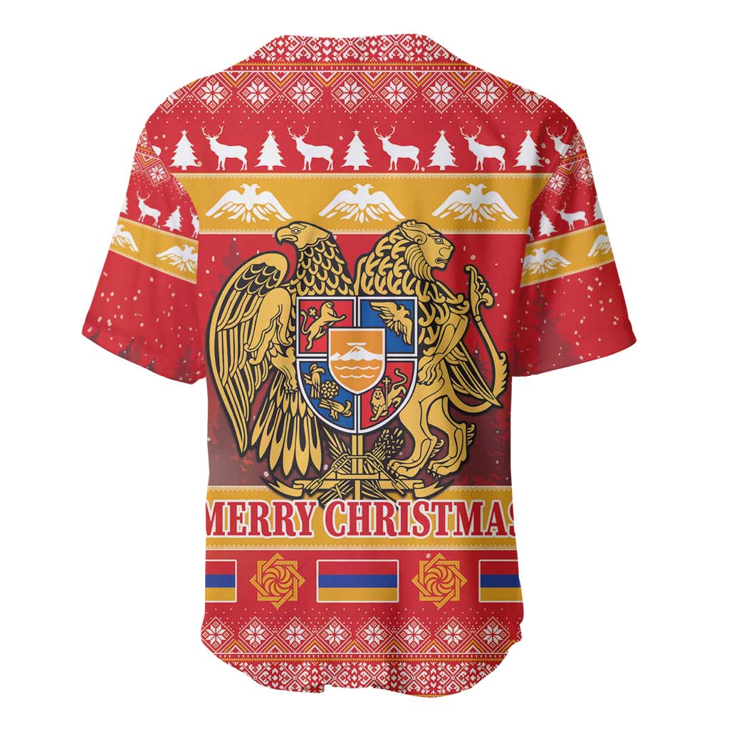 Armenia Christmas Baseball Jersey Coat Of Arms With Arevakhach - Wonder Print Shop