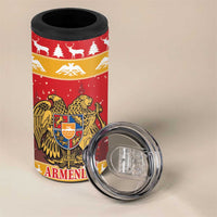 Armenia Christmas 4 in 1 Can Cooler Tumbler Coat Of Arms With Arevakhach - Wonder Print Shop