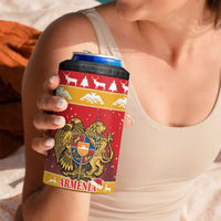 Armenia Christmas 4 in 1 Can Cooler Tumbler Coat Of Arms With Arevakhach - Wonder Print Shop