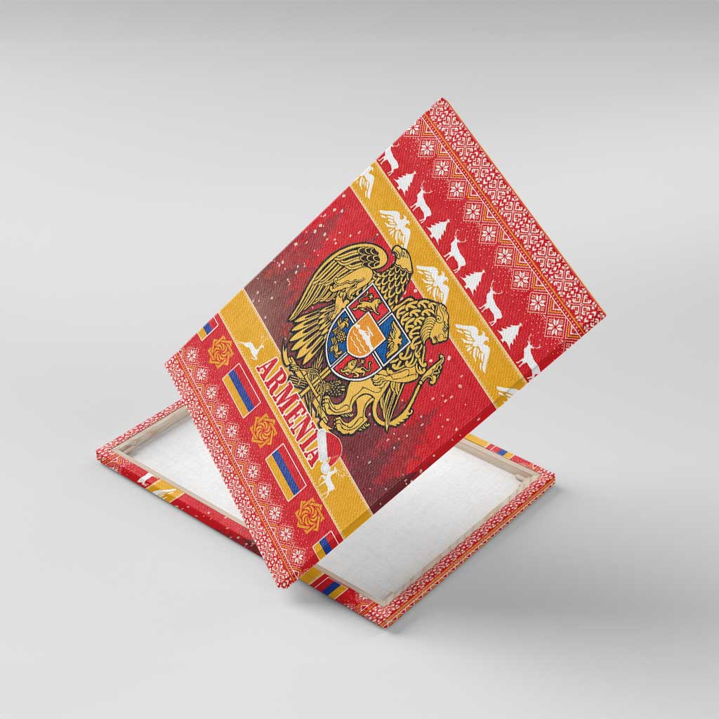 Armenia Christmas Canvas Wall Art Coat Of Arms With Arevakhach - Wonder Print Shop