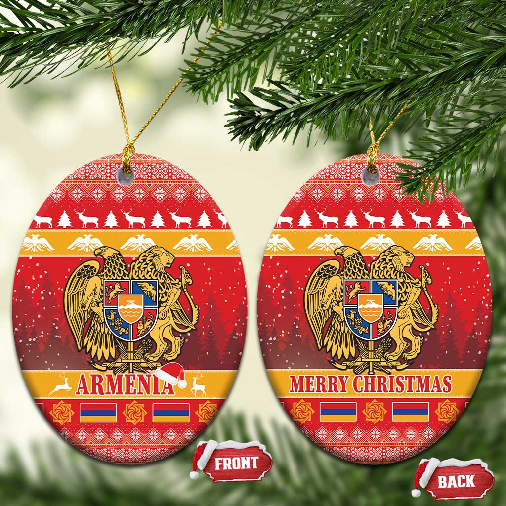 Armenia Christmas Ceramic Ornament Coat Of Arms With Arevakhach - Wonder Print Shop
