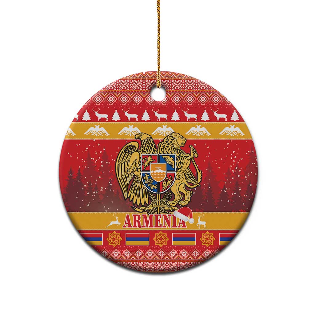 Armenia Christmas Ceramic Ornament Coat Of Arms With Arevakhach - Wonder Print Shop