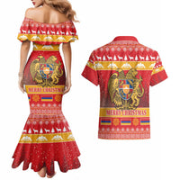 Armenia Christmas Couples Matching Mermaid Dress and Hawaiian Shirt Coat Of Arms With Arevakhach - Wonder Print Shop