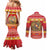 Armenia Christmas Couples Matching Mermaid Dress and Long Sleeve Button Shirt Coat Of Arms With Arevakhach