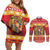 Armenia Christmas Couples Matching Off Shoulder Short Dress and Long Sleeve Button Shirt Coat Of Arms With Arevakhach - Wonder Print Shop