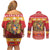 Armenia Christmas Couples Matching Off Shoulder Short Dress and Long Sleeve Button Shirt Coat Of Arms With Arevakhach - Wonder Print Shop