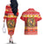 Armenia Christmas Couples Matching Off The Shoulder Long Sleeve Dress and Hawaiian Shirt Coat Of Arms With Arevakhach - Wonder Print Shop