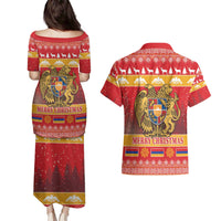 Armenia Christmas Couples Matching Puletasi and Hawaiian Shirt Coat Of Arms With Arevakhach - Wonder Print Shop