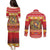 Armenia Christmas Couples Matching Puletasi and Long Sleeve Button Shirt Coat Of Arms With Arevakhach - Wonder Print Shop