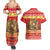 Armenia Christmas Couples Matching Summer Maxi Dress and Hawaiian Shirt Coat Of Arms With Arevakhach - Wonder Print Shop