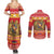 Armenia Christmas Couples Matching Summer Maxi Dress and Long Sleeve Button Shirt Coat Of Arms With Arevakhach - Wonder Print Shop