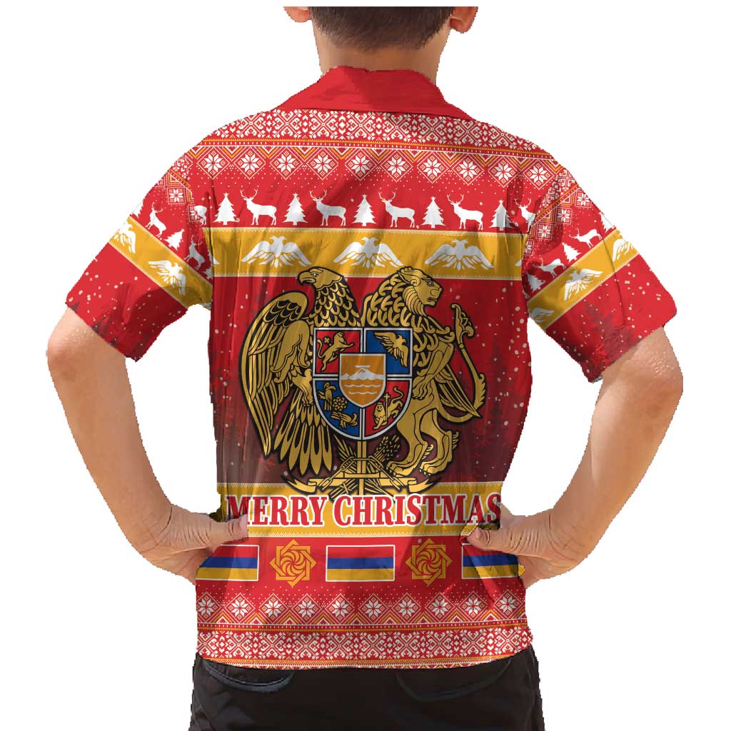 Armenia Christmas Family Matching Mermaid Dress and Hawaiian Shirt Coat Of Arms With Arevakhach - Wonder Print Shop
