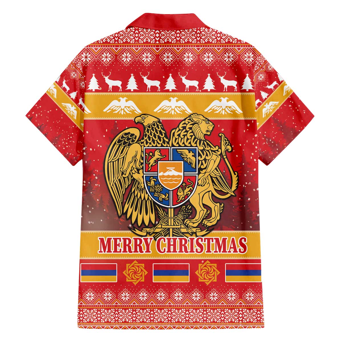 Armenia Christmas Family Matching Off The Shoulder Long Sleeve Dress and Hawaiian Shirt Coat Of Arms With Arevakhach - Wonder Print Shop