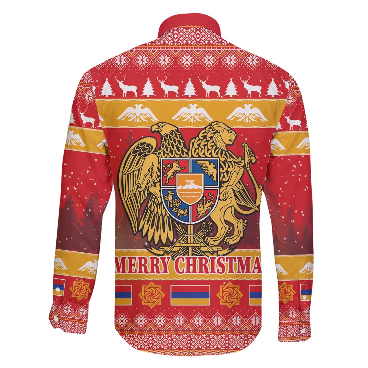Armenia Christmas Family Matching Off The Shoulder Long Sleeve Dress and Hawaiian Shirt Coat Of Arms With Arevakhach - Wonder Print Shop
