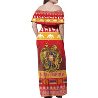 Armenia Christmas Family Matching Off Shoulder Maxi Dress and Hawaiian Shirt Coat Of Arms With Arevakhach - Wonder Print Shop