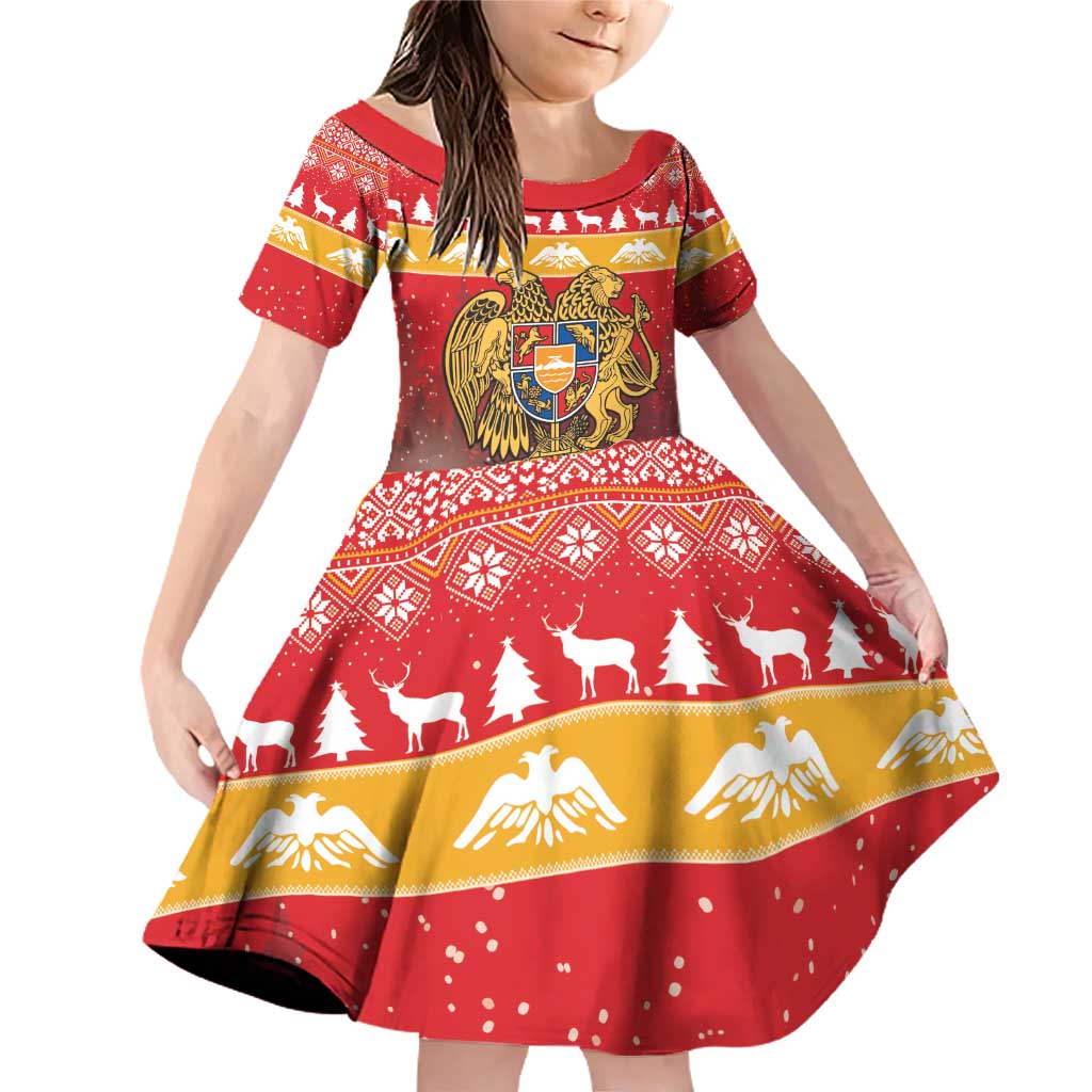 Armenia Christmas Family Matching Off Shoulder Short Dress and Hawaiian Shirt Coat Of Arms With Arevakhach - Wonder Print Shop