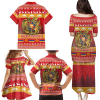Armenia Christmas Family Matching Puletasi and Hawaiian Shirt Coat Of Arms With Arevakhach - Wonder Print Shop
