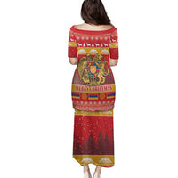 Armenia Christmas Family Matching Puletasi and Hawaiian Shirt Coat Of Arms With Arevakhach - Wonder Print Shop