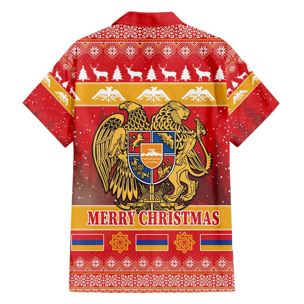 Armenia Christmas Family Matching Short Sleeve Bodycon Dress and Hawaiian Shirt Coat Of Arms With Arevakhach - Wonder Print Shop
