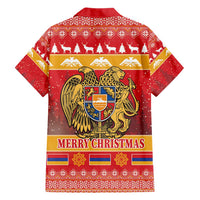 Armenia Christmas Family Matching Short Sleeve Bodycon Dress and Hawaiian Shirt Coat Of Arms With Arevakhach - Wonder Print Shop