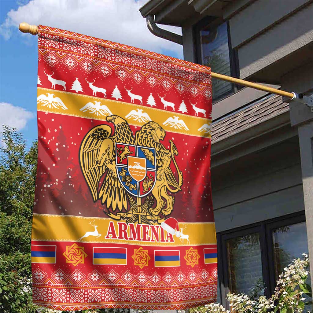 Armenia Christmas Garden Flag Coat Of Arms With Arevakhach - Wonder Print Shop