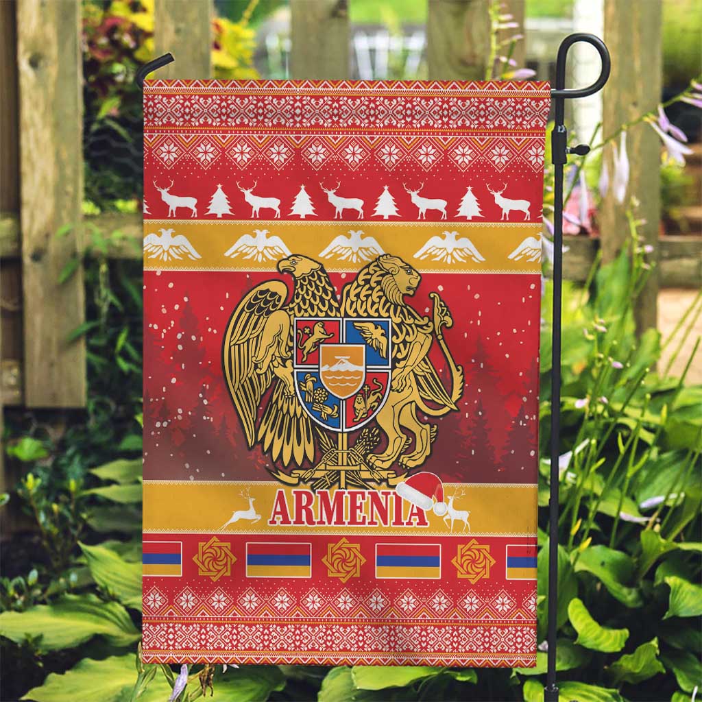 Armenia Christmas Garden Flag Coat Of Arms With Arevakhach - Wonder Print Shop