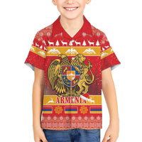 Armenia Christmas Kid Hawaiian Shirt Coat Of Arms With Arevakhach - Wonder Print Shop