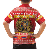 Armenia Christmas Kid Hawaiian Shirt Coat Of Arms With Arevakhach - Wonder Print Shop