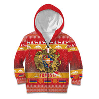 Armenia Christmas Kid Hoodie Coat Of Arms With Arevakhach - Wonder Print Shop