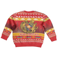 Armenia Christmas Kid Ugly Christmas Sweater Coat Of Arms With Arevakhach - Wonder Print Shop