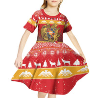 Armenia Christmas Kid Short Sleeve Dress Coat Of Arms With Arevakhach - Wonder Print Shop
