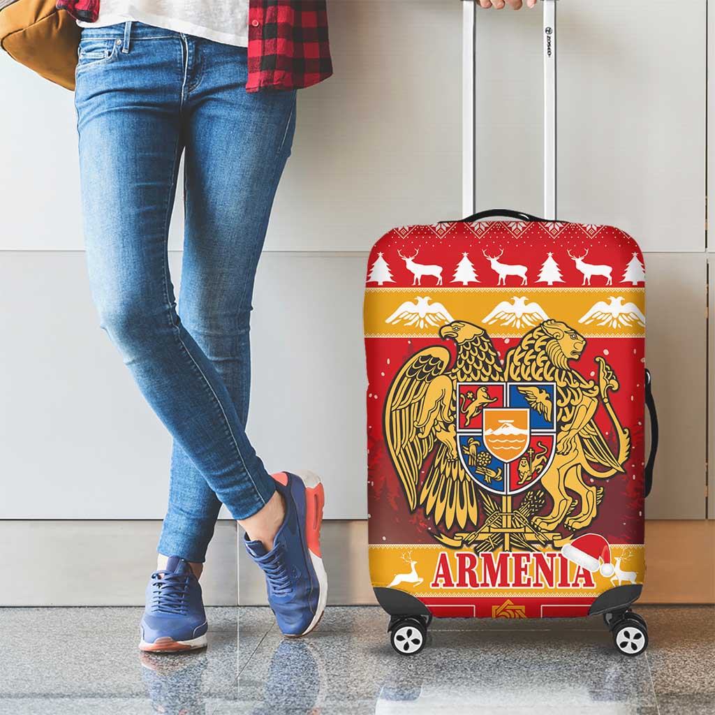 Armenia Christmas Luggage Cover Coat Of Arms With Arevakhach - Wonder Print Shop