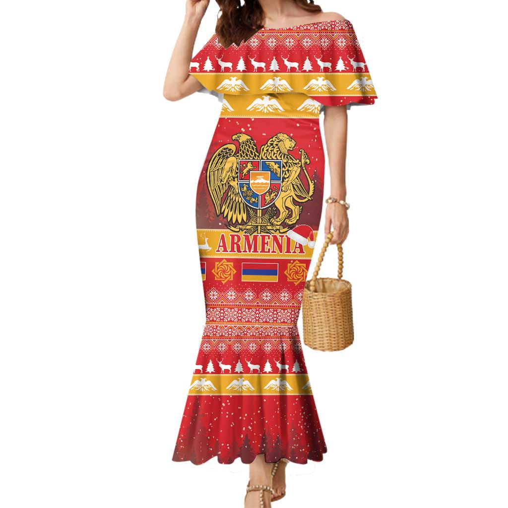 Armenia Christmas Mermaid Dress Coat Of Arms With Arevakhach - Wonder Print Shop