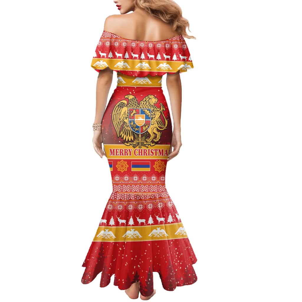 Armenia Christmas Mermaid Dress Coat Of Arms With Arevakhach - Wonder Print Shop