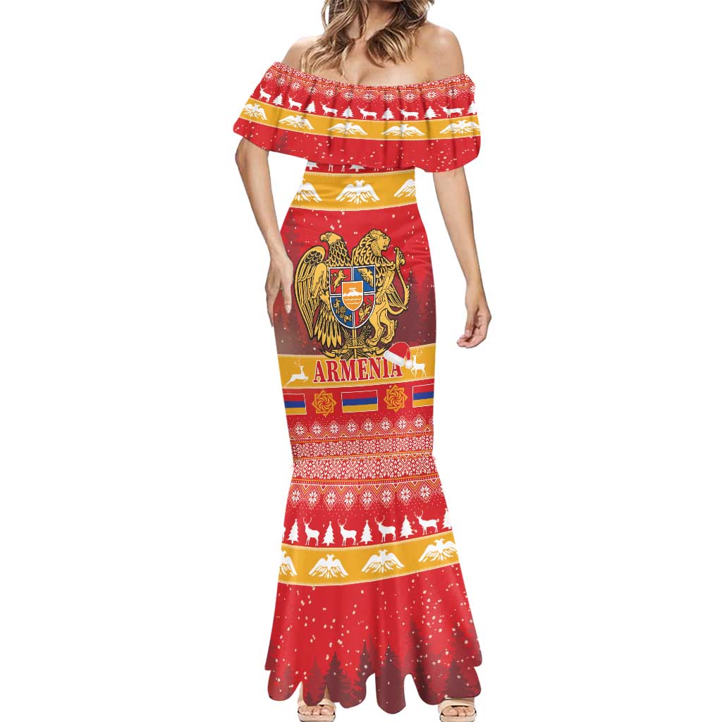 Armenia Christmas Mermaid Dress Coat Of Arms With Arevakhach - Wonder Print Shop
