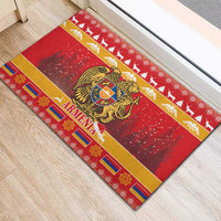 Armenia Christmas Rubber Doormat Coat Of Arms With Arevakhach - Wonder Print Shop