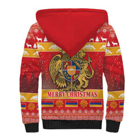 Armenia Christmas Sherpa Hoodie Coat Of Arms With Arevakhach - Wonder Print Shop