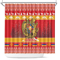 Armenia Christmas Shower Curtain Coat Of Arms With Arevakhach