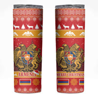 Armenia Christmas Skinny Tumbler Coat Of Arms With Arevakhach - Wonder Print Shop